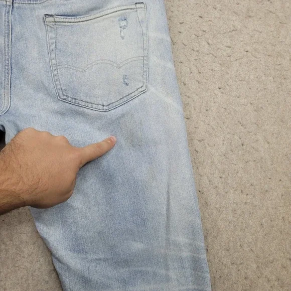 American Eagle Next Level Airflex Slim Jeans Mens 34x32 Distressed Light Wash - Picture 8 of 12